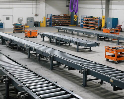 conveyor tables of straightening machine