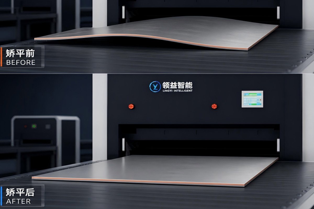 Plate leveling machine